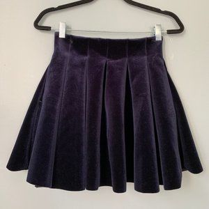 Maje Blue Velvet Skirt